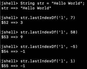 last index string java