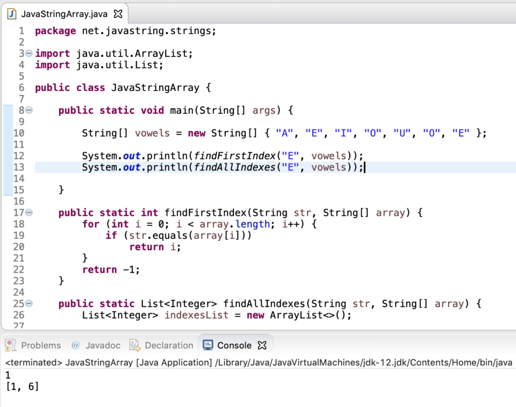 Java String Array