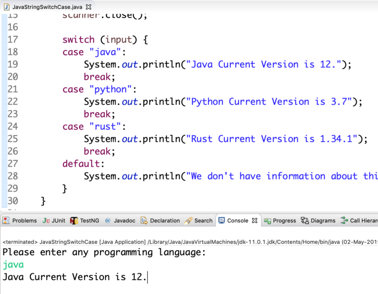 Switch Case Java Explained